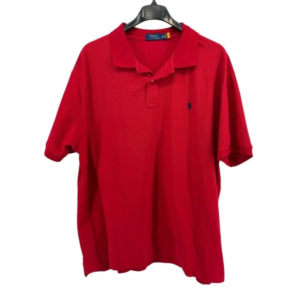Polo Ralph Lauren Mens 3XB Pre-Owned‎ Red Classic Fit Short Sleeve Polo Shirt
